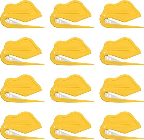 PATIKIL Letter Opener Envelope Slitter, 12Pcs Mail Slitter Safe Mail Opener for Women Paper Postal Package Home Office, Black/Yellow in Kuwait