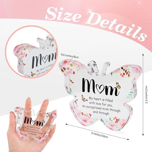 Gifts for Mom - Funny Mom Birthday Gifts from Daughter,Son - Engraved Acrylic Block Puzzle Piece Keepsake 4 x 3.3 inch,Mothers Day Thank You Gift for Women in Saudi Arabia