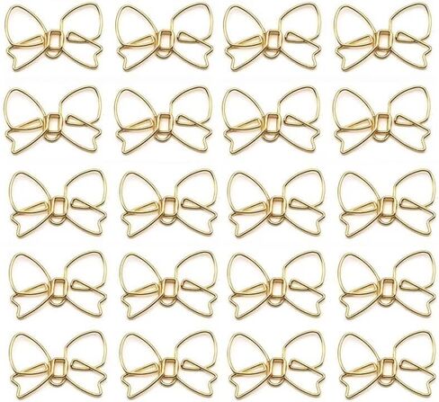 100PSC Bowknot Paper Clips Paperclips Paperclips Paperclips Clips Clips Clips Planner Clips Decorative Bow Paper Clips for School Office Home (Gold) in Kuwait