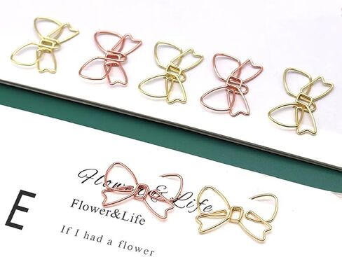 100PSC Bowknot Paper Clips Paperclips Paperclips Paperclips Clips Clips Clips Planner Clips Decorative Bow Paper Clips for School Office Home (Gold) in Kuwait