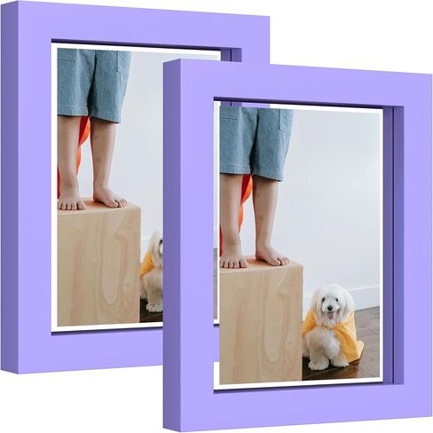 eletecpro 11x14 Floating Picture Frames Set of 2, Clear Double Glass Picture Frames for Wall Mount, Vertical or Horizontal Display Multi-size Photos and Artworks up to 11x14 Inches, Home Decor, Black in Kuwait