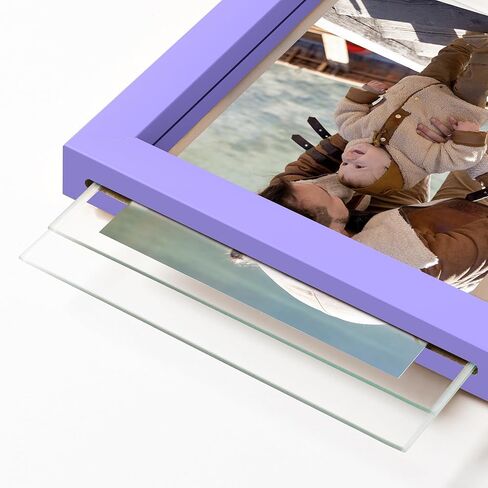 eletecpro 11x14 Floating Picture Frames Set of 2, Clear Double Glass Picture Frames for Wall Mount, Vertical or Horizontal Display Multi-size Photos and Artworks up to 11x14 Inches, Home Decor, Black in Kuwait