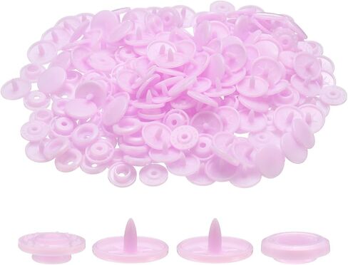 HARFINGTON 400 Set Plastic Snaps T5 Round Resin No-Sew Button Plastic Snap Fasteners Kit for Clothing Sewing Rain Coat Diapers Bibs Crafting, Grey in Saudi Arabia