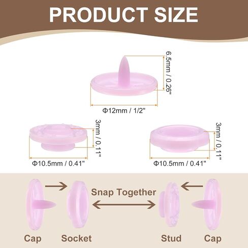 HARFINGTON 400 Set Plastic Snaps T5 Round Resin No-Sew Button Plastic Snap Fasteners Kit for Clothing Sewing Rain Coat Diapers Bibs Crafting, Grey in Saudi Arabia