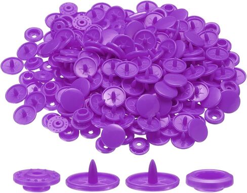 HARFINGTON 400 Set Plastic Snaps T5 Round Resin No-Sew Button Plastic Snap Fasteners Kit for Clothing Sewing Rain Coat Diapers Bibs Crafting, Grey in Saudi Arabia