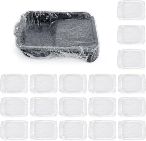 20 Pcs Heavy Paint Tray Liners Disposable Paint Roller Tray Liners Paint Pan Liners Paint Roller Tray Sets (18 Inch) in Kuwait