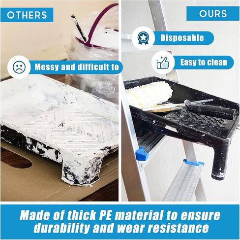 20 Pcs Heavy Paint Tray Liners Disposable Paint Roller Tray Liners Paint Pan Liners Paint Roller Tray Sets (18 Inch) in Kuwait