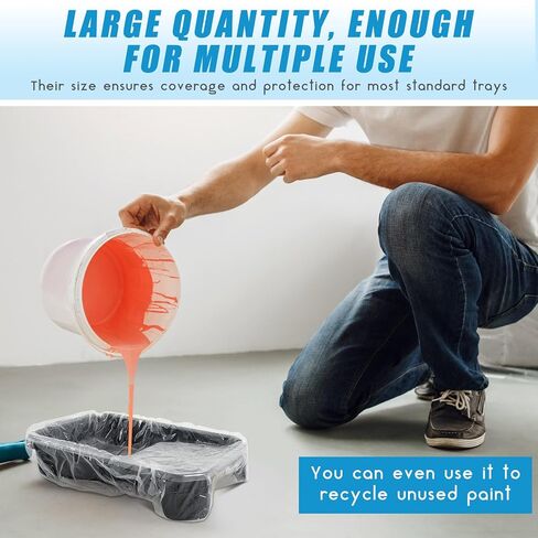 20 Pcs Heavy Paint Tray Liners Disposable Paint Roller Tray Liners Paint Pan Liners Paint Roller Tray Sets (18 Inch) in Kuwait