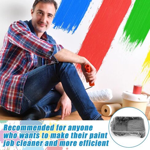 20 Pcs Heavy Paint Tray Liners Disposable Paint Roller Tray Liners Paint Pan Liners Paint Roller Tray Sets (18 Inch) in Kuwait