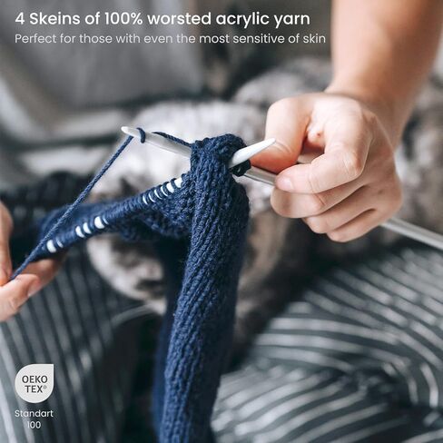 arteza acrylic yarn للكروشيه والحياكة ، 4 skeins ، 359 ياردة لكل منهما ، بنطلون جينز A505 ، خيوط الصوفية الناعمة لمشاريع DIY ، Amigurumi ، البطانيات والمزيد in Kuwait