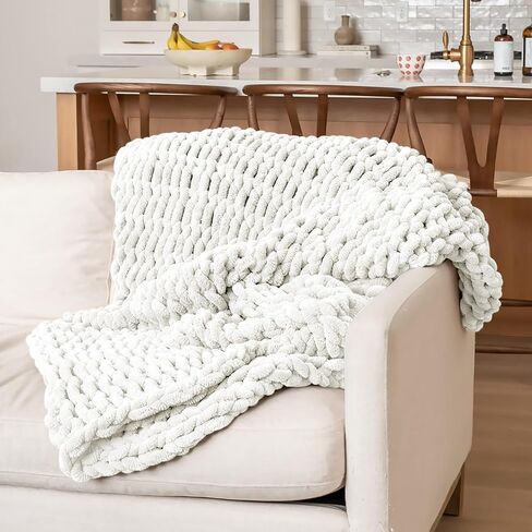 10 Pack Milky White Fuzzy Chunky Yarn for Hand Knitting, Bulky Thick Fluffy Chenille Yarn for Crocheting, 240yds/70.5oz Jumbo Crochet Yarns, Soft Chunky Knit Blanket Yarns for Crochet in Saudi Arabia