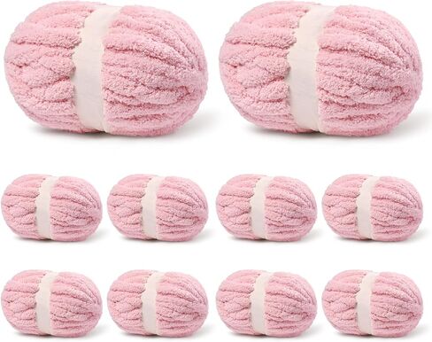 10 Pack Milky White Fuzzy Chunky Yarn for Hand Knitting, Bulky Thick Fluffy Chenille Yarn for Crocheting, 240yds/70.5oz Jumbo Crochet Yarns, Soft Chunky Knit Blanket Yarns for Crochet in Saudi Arabia
