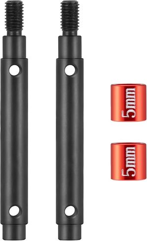 2pcs الصلب 1144 Ascent-18 الطول الممتد البوابة الخلفية الأمامية محور محور محور الغطاء الخارجي لـ Redcat Ascent-18 1/18 RC Crawler Upgrade Parts (محور كعب 5 مم موسع) in Kuwait