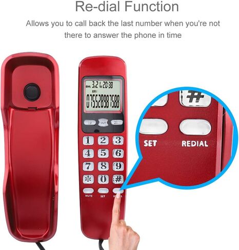 Corded Telephone Landline Telephone, Mini Portable Multi Functional Landline Telephone with Caller ID, Wired Corded Desktop Telephone Big, Old Phone for Home Hotel in Saudi Arabia