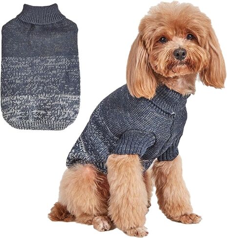 Jecikelon Gradient Knit Dog Sweater for Small Dogs Turtleneck Clothing Winter Coat Puppy Clothes Soft Pet Outfits Suéter para Perros (Small, Purple) in Saudi Arabia