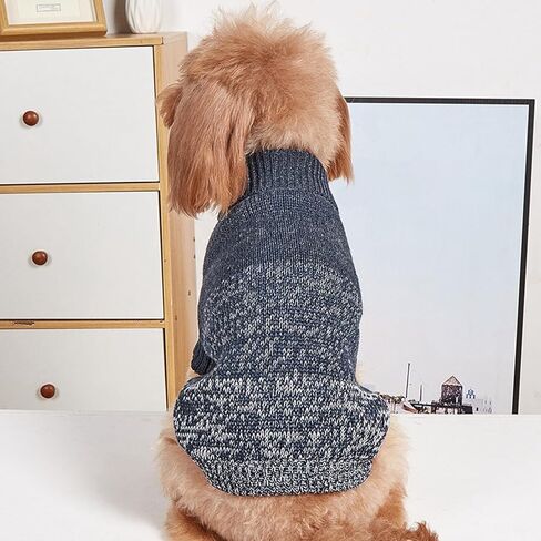 Jecikelon Gradient Knit Dog Sweater for Small Dogs Turtleneck Clothing Winter Coat Puppy Clothes Soft Pet Outfits Suéter para Perros (Small, Purple) in Saudi Arabia