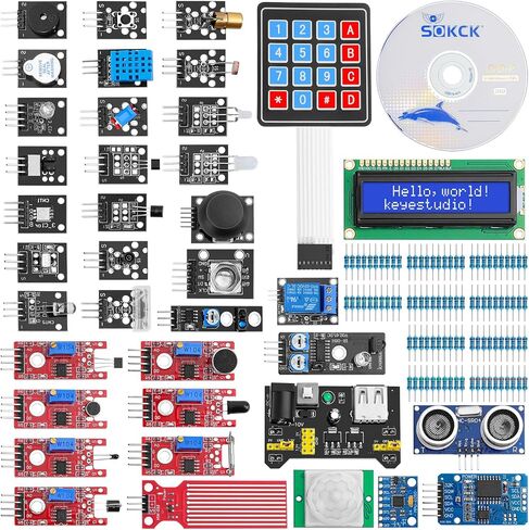 Electronics Basic Starter Kit for Arduino, 830 tie-Points Breadboard with Power Supply, More Than 400pcs Components Electronics Fun Kit Compatible with Arduino UNO R3, Raspberry Pi, STM32 in Saudi Arabia
