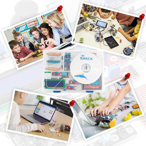 Electronics Basic Starter Kit for Arduino, 830 tie-Points Breadboard with Power Supply, More Than 400pcs Components Electronics Fun Kit Compatible with Arduino UNO R3, Raspberry Pi, STM32 in Saudi Arabia