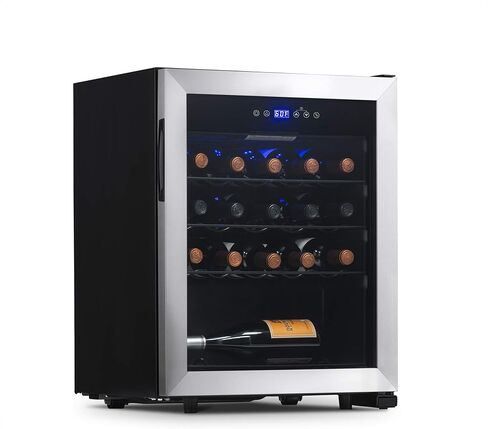 Newair 51 Bottle Wine Cooler Refrigerator | Shadow Series | Freestanding Mirrored Wine and Beverage Fridge with Double-Layer Tempered Glass Door & Compressor Cooling For Reds, Whites, & Sparkling Wine in Saudi Arabia