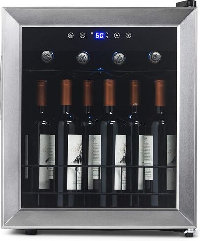 Newair 51 Bottle Wine Cooler Refrigerator | Shadow Series | Freestanding Mirrored Wine and Beverage Fridge with Double-Layer Tempered Glass Door & Compressor Cooling For Reds, Whites, & Sparkling Wine in Saudi Arabia