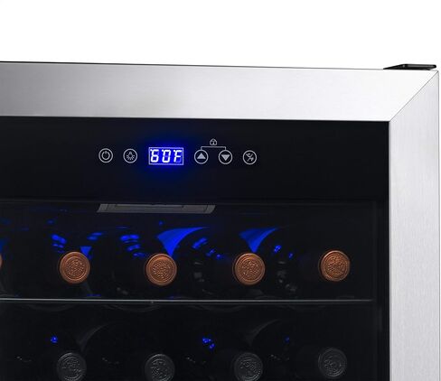 Newair 51 Bottle Wine Cooler Refrigerator | Shadow Series | Freestanding Mirrored Wine and Beverage Fridge with Double-Layer Tempered Glass Door & Compressor Cooling For Reds, Whites, & Sparkling Wine in Saudi Arabia