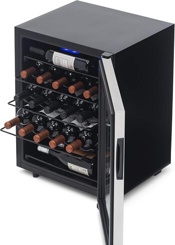 Newair 51 Bottle Wine Cooler Refrigerator | Shadow Series | Freestanding Mirrored Wine and Beverage Fridge with Double-Layer Tempered Glass Door & Compressor Cooling For Reds, Whites, & Sparkling Wine in Saudi Arabia