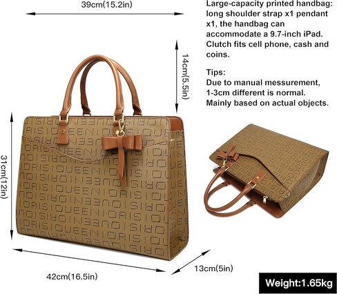 حقيبة حمل Queenoris للنساء ، 15.6 بوصة كمبيوتر محمول كبير السعة أعلى مقبض حقيبة اليد حقيبة عمل حقيبة كمبيوتر حقيبة المكتب in Kuwait