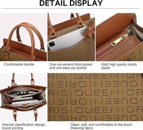 حقيبة حمل Queenoris للنساء ، 15.6 بوصة كمبيوتر محمول كبير السعة أعلى مقبض حقيبة اليد حقيبة عمل حقيبة كمبيوتر حقيبة المكتب in Kuwait