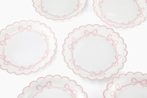 Blue Coquette Bow Dessert Plates - 7" | 25-Pack | For Blue Bow Theme First Birthdays, Baby Shower, and She's Tying the Knot Bachelorette Party Decor | Premium Quality (Blue) in Kuwait