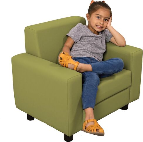 Factory Direct Partners Softscape ملهم Playtime Classic Reading Chair ، أثاث منجد من الدرجة التجارية للأطفال للمنزل ، الرعاية النهارية ، مرحلة ما قبل المدرسة ؛ التصميم الحديث - مسحوق الأزرق ، 14472 -PB in Kuwait