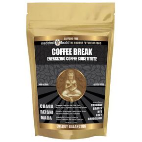 Medicinal Foods Coffee Break Healthy Energy Drink Caffeine-Free Coffee Substitute, Loaded w/ Superfoods, such as Chaga, Reishi, and Maca, Non-Acidic, Non-GMO, All-Natural, Organic, Gluten-Free (6oz)