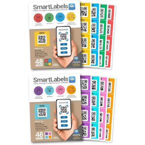 QR Code Smart Labels | ملصقات قابلة للترميز الملونة لألوان صناديق التخزين ، وحاويات متحركة وتنظيم | حزمة وتتبع المخزون على iOS & Android App | حزمة من الألوان الأصلية والحديثة