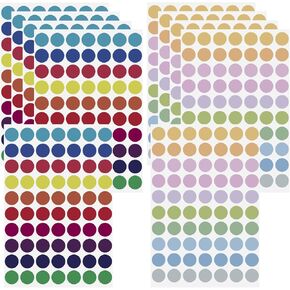 Colored Dot Stickers 700 PCS Circle Stickers Color Coding Labels 3/4 Inch Round Sticker 20 Assorted Colors Dot Stickers for Office Classroom Family