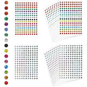 3520 PCS Circle Plitter Stickers ، ألوان قابلة للإزالة ملصقات لامعة ملصقات ليزر لامعة اللمعان للمعلمين طالب الفصل الدراسي للفنون المنزلية DIY (16 لون)
