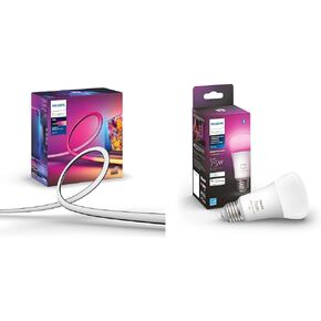 Philips Hue 55" Smart TV Light Strip with Bridge - White and Color Ambiance LED Color-Changing TV BackLight - Sync with TV, Music, and Gaming - Requires Sync Box - Control with Hue App or Voice