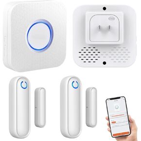 مقدمي الرعاية WiFi Pager WiFi لمرضى الخرف مع تطبيق الهاتف ، WiFi Smart Door Sensor إنذار لسلامة الأطفال/أمان المنزل/كبار السن/العمل/صندوق البريد (مستشعر 1 بوابة)