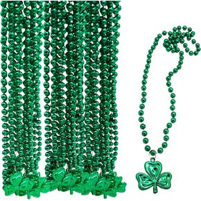 4E's Novelty 24 PCS St Patricks Day Beads Beadlace Bulk Green Shamrock Beads for Irish Party Form