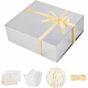 uoering 1 pcs صندوق الهدايا الوردي 9.5x6x3 بوصة مربع هدايا فاخرة صغيرة للهدايا مع غطاء مغناطيسي قابلة للطي ، عيد ميلاد ، عيد الميلاد ، يحتوي