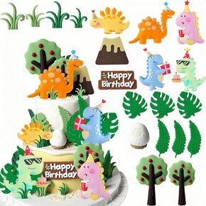 20 PCS Little Dino Birthday Cake Decoration Dinosaur Cake Decoration Little Dinosaur Birthday Party Supplies Dinosaur Party Favors Dinosaur Cake toppers