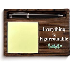 Inspirational Everything is Figureoutable Sticky Note Holder Encouragement Gifts for Coworkers Work Bestie Colleagues Positive Self-Stick Note Pad Holders Home Office Decor