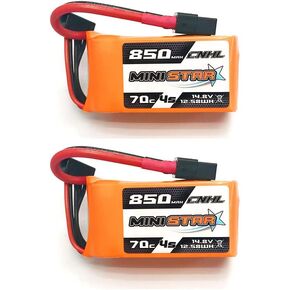 CNHL 4S Lipo Battery 850mAh 14.8V 70C مع XT60 PLUCT لـ RC Airplane Helicopter Quadcopter FPV Racing Hobby Drone (2pcs)