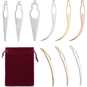 9 PCS Dreadlock Tool أداة متشابكة لـ LOCs مع حقيبة مخملية تخزين واحدة ، خطافات متداخلة من الكروشيه لأداة قفل الشعر أداة الشعر لإكسسوارات Dreadlocks (الذهب ، الفضة ، الذهب الوردي)