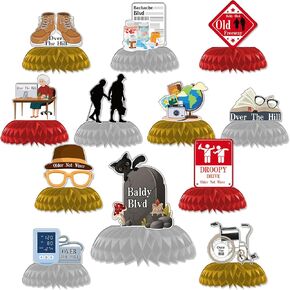12 PCS Retirement Party Decorations, Retirement Honeycomb Centerpieces for Happy Retirement Party Supplies Man and Women