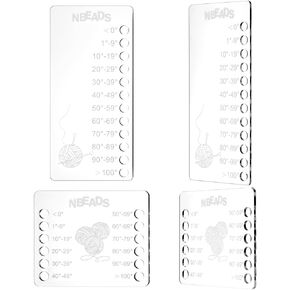 Nbeads 4 PCS درجة حرارة اللون الأزرق المخططات ، أكريليك قابلة لإعادة الاستخدام درجة حرارة درجة حرارة المخطط مخطط الصوف الظل البطانية بطانية مخطط لمشاريع الكروشيه الخيط الهدايا المصنوعة يدويًا ، الأسود