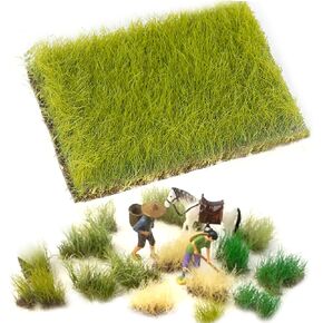 Warmtree Hand Torn Model Grass Tufts for Miniature Scenery Applicable for N & HO Scale for Train Layouts, Diorama Supplies, and Architectural Models(Autumn Yellow)