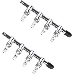 2 PCS Silver 4-Way Air Rael Valve مع موصل أنابيب شركات الطيران لحوض السمك ، ملحقات مضخة الهواء