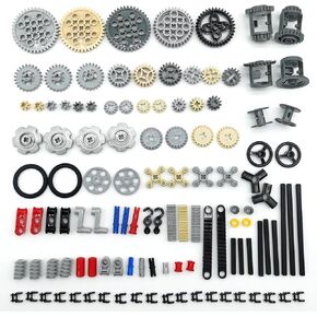 116pcs technic-parts ، تشمل التروس ، الموصلات ، الدبابيس ، المحاور ، الشجيرات ، العجلات ، الإطارات ، بكرة ، خطاف مع rowball ، مجموعة إكسسوارات عبقرة التوجيه المتوافقة مع أجزاء ألعاب Lego-Technic Series