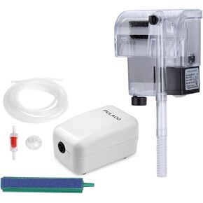 PULACO Aquarium Air Pump and Small Aquarium Filter