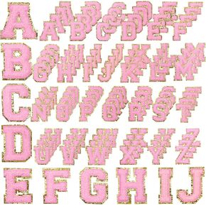 104 PCS CHENILLE LETTER PATCES ، ملصقات رسائل اسكواش 2.2 بوصة ملصقات ملصقات ذاتية أبيض للقبعات والأكياس وأكياس الماكياج وحقائب الظهر