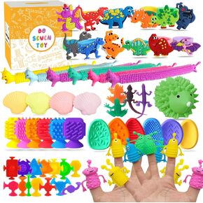 63 PCS Toys Toys مجموعة ، هدايا صغيرة صغيرة للطفل ، تفضل الحفلات ، حشوات التخزين ، مكافآت الفصول الدراسية ، ألعاب Toy-ADHD الحسية للإجهاد.